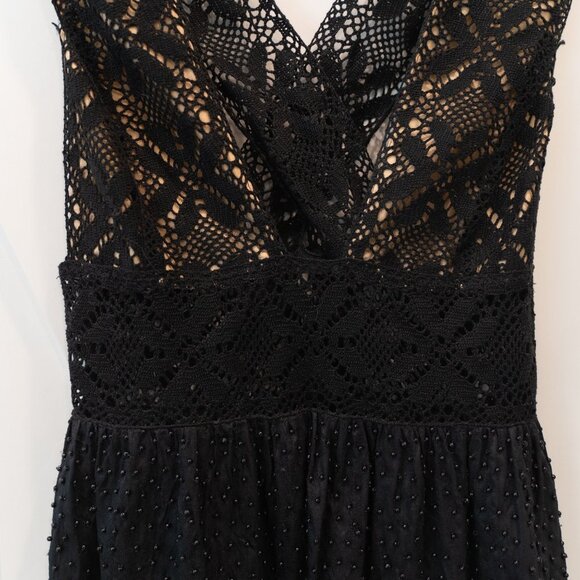 Beaded Black Ingwa Melero Cross Strap Cocktail Dress - Picture 4 of 9